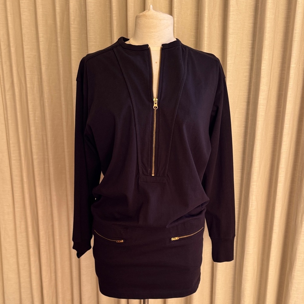 Isabel Marant Black Mini Dress with Gold Zipper